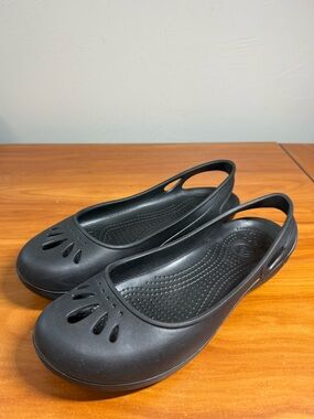 Crocs Kadee Black Slip On Ballet Flat Foam Casual Comfort Neutral W8